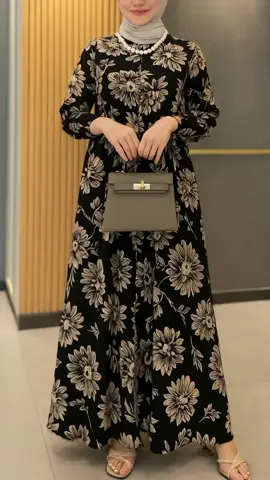 Gamis anggun model terbaru motif Flower #rekomendasi #dress #menawan #Gamis  #Gamisremaja #abayapremium #fashion 