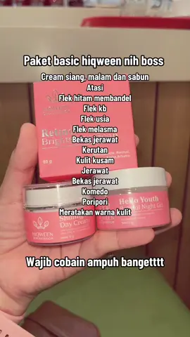 Paket kinclong anti flek hiqween, solusi ampuh buat yang mau cepet cerah, glowing, bebas flek dan bebas kerutan #hiqween #retinolcream #creamflek #creamflekhitam #creamglowing #skincareflek #skincareflekhitam #skincareglowing 