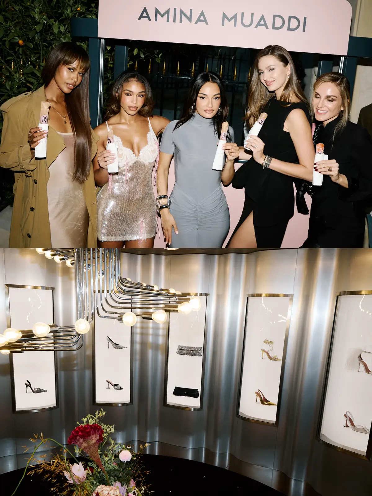 Friends of the brand gathered for an intimate cocktail to celebrate the first Amina Muaddi boutique opening on Avenue Montaigne in Paris, France.  Photography @Francesc and @Tiziano.Raw & Pierre P.  #AMINAMUADDI #AMAvenueMontaigne 