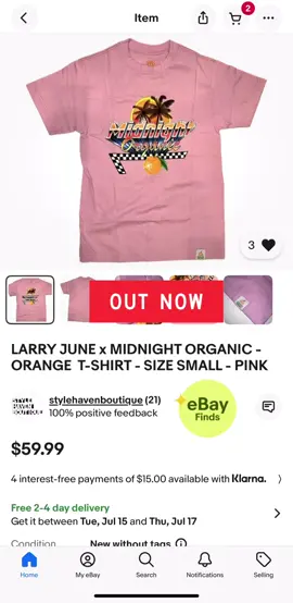 FOR SALE: LARRY JUNE x MIDNIGHT ORGANIC - ORANGE  T-SHIRT - SIZE SMALL - PINK. LINK IN BIO!  #larryjune #larryjune🍊 #midnightorganic #midnightorganicbrand #tshirt #designer #designershopping #shop #fashion #boutique #ecommerce #clothes #ebay #depop #shirt 