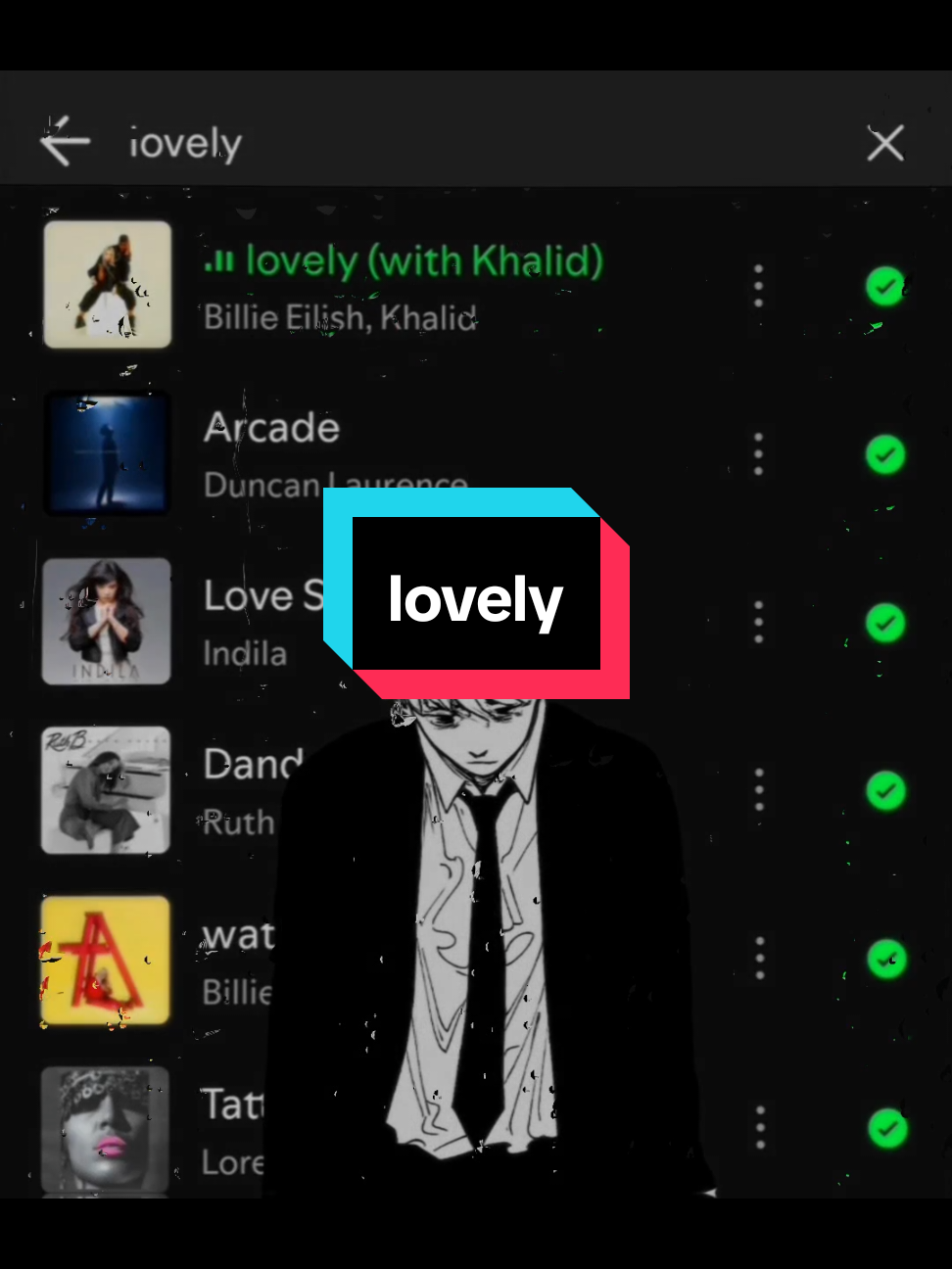 Membalas @angel_hope16goosebumps 😫 #billieeilish #lovely #khalid #lyrics_songs #spotify 