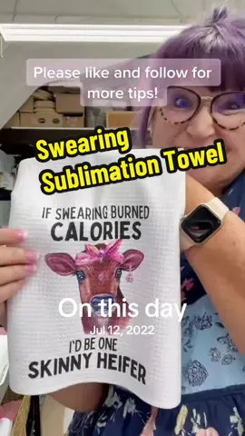 #onthisday Sublimation hand towel, If swearing burned calories #sublimation #sublimationtutorials #sublimationtowels #sublimationtips @Microfiber Wholesale 