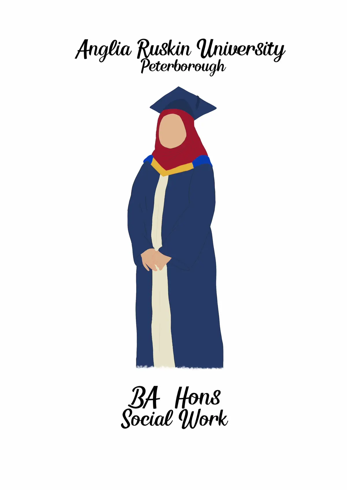 🎓✨ A proud moment captured for a very special graduate! Congratulations on your BA (Hons) in Social Work from Anglia Ruskin University, Peterborough. Your hard work and dedication truly shine through. Wishing you all the success in your journey ahead! 💙👏 #GraduationPortrait #CustomIllustration #SocialWorkGraduate #AngliaRuskinUniversity #ClassOf2025 #PersonalisedGift #GraduationArt