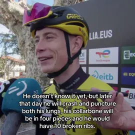 Then continue to finish 2nd in the Tour de France 3 months later. #cycling #jonasvingegaard #vingegaard #crash #basquecountry #injuries #fyp #foryou #foryoupage #viral 