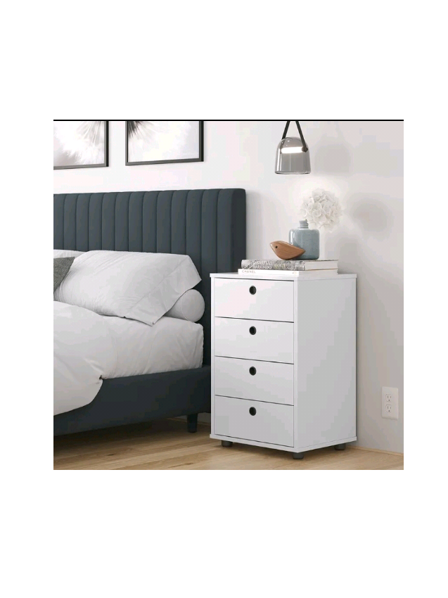 Mesa de Cabeceira Quarto Classic com 4 Gavetas Estilo Contemporâneo