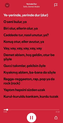 Yerinde dur #sefo #demetakalın #fyp #lyrics_songs #kesfet #furdich #spotify 