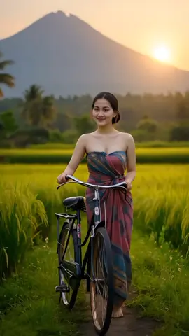 Kadang yang paling menenangkan itu bukan kota… tapi langkah pelan di alam, dengan hati yang ikut tenang. Senyum wanita desa, sederhana tapi membekas.