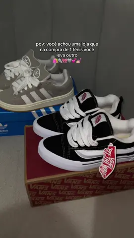 meus tênis novos 💋💋💋, girls esses são da @streetlifestore você paga 1 e leva 2 no site deles, a qualidade deles são impecáveis e tem muito tênis lindo, se quiserem o link comenta que eu deixo nos comentários pra vocês💫.  #tenis #vansknuskool #vans #adidascampus00s #adidas #comprinhas #tenisfeminino #dicas #flypシ #viraltiktok #entregatiktok 