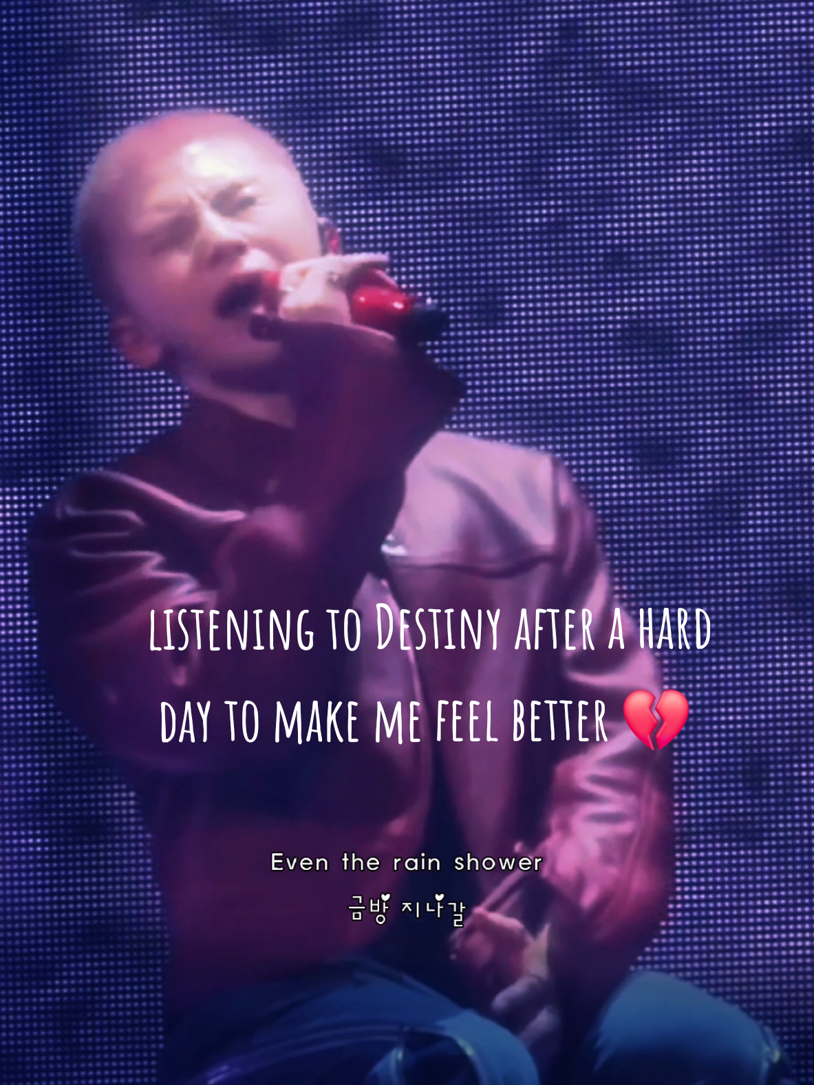 listening to Destiny after a hard day to make me feel better 💔 #WOOZI