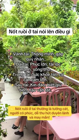 🎯 Nốt ruồi ở tai nói lên điều gì? ✨ Vành tai: Thông minh, gặp quý nhân. ✨ Dái tai: Phúc lớn, tài lộc mạnh, sống thọ. ✨ Trong tai: Sức khỏe tốt, có căn tâm linh. ✨ Sau tai: Kín đáo, biết giữ tiền, hậu vận tốt. 💫 Nốt ruồi ở tai thường là tướng cát, người có phúc, dễ thu hút duyên lành và may mắn! #giacngo #tinhthuc #tamlinh #tinhthuctamlinh #tutap #tuongso 