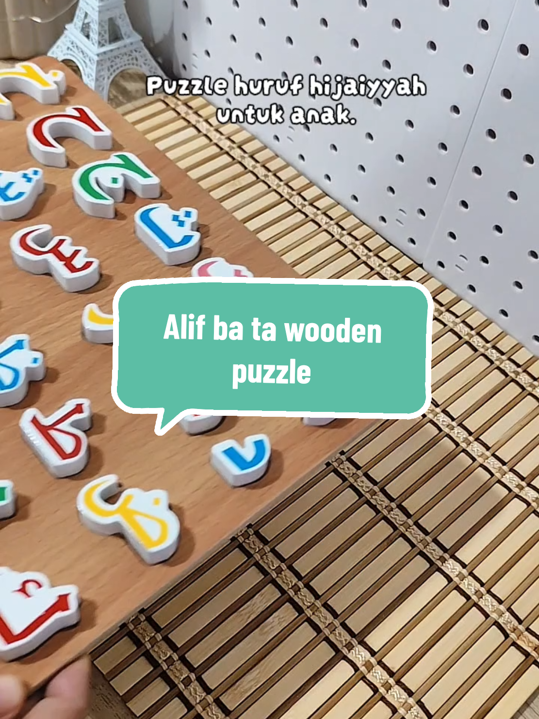 Mainan puzzle alif ba ta untuk anak. #mainanpuzzle #woodentoy 