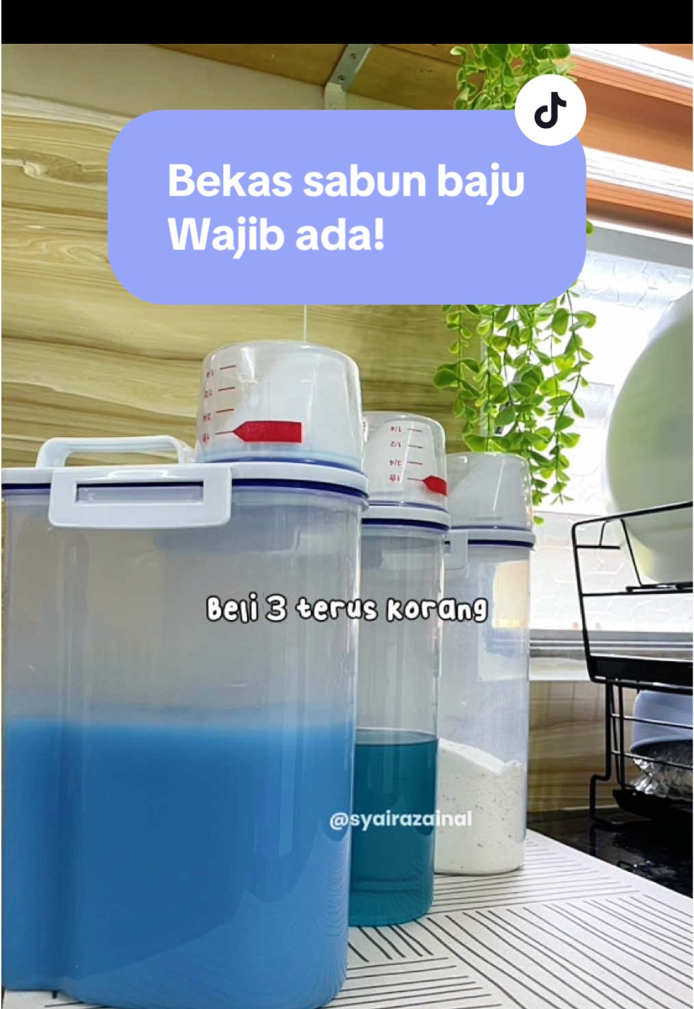 Kalau nak laundry area korang nampak kemas wajib ada bekas sabun ni tau 😍 #bekassabun #bekassabunbaju #laundry #bekassabunaesthetic 
