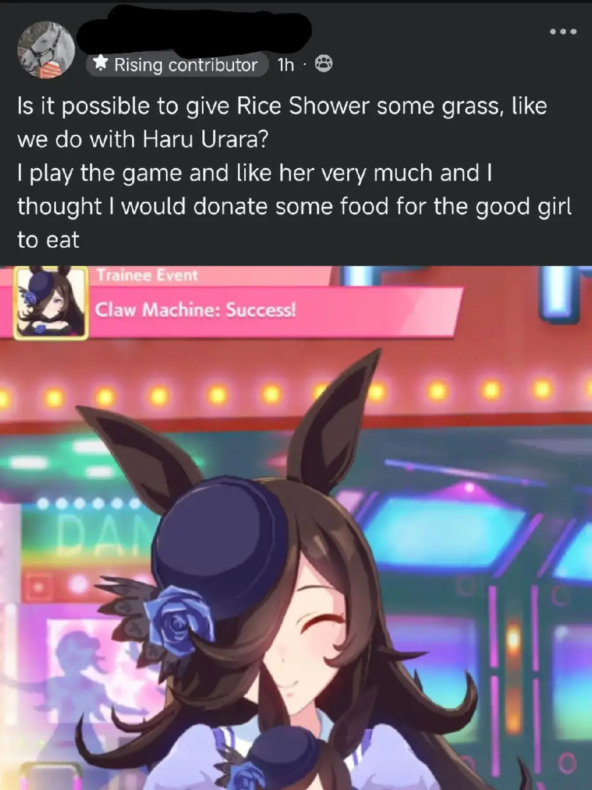 Rice Shower in Umamusume is based on the real life racing stallion,Rice Shower. He got his nickname the 