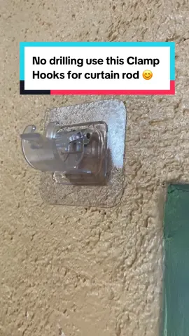 2 pcs Adjustable Curtain Rod Set Clamp Hooks Self Adhesive Hanging Brackets Holder #curtain #kitchen #hacks #fyp 