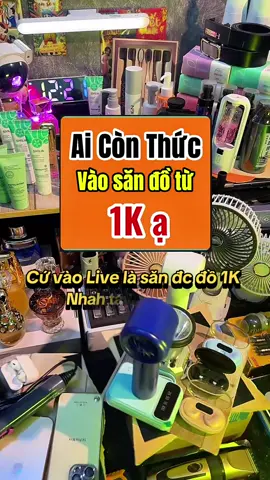 Máy sấy tóc 1k, tai nghe Bluetooth 1k, quạt mini 1k #tiktoklive #livehighlights 