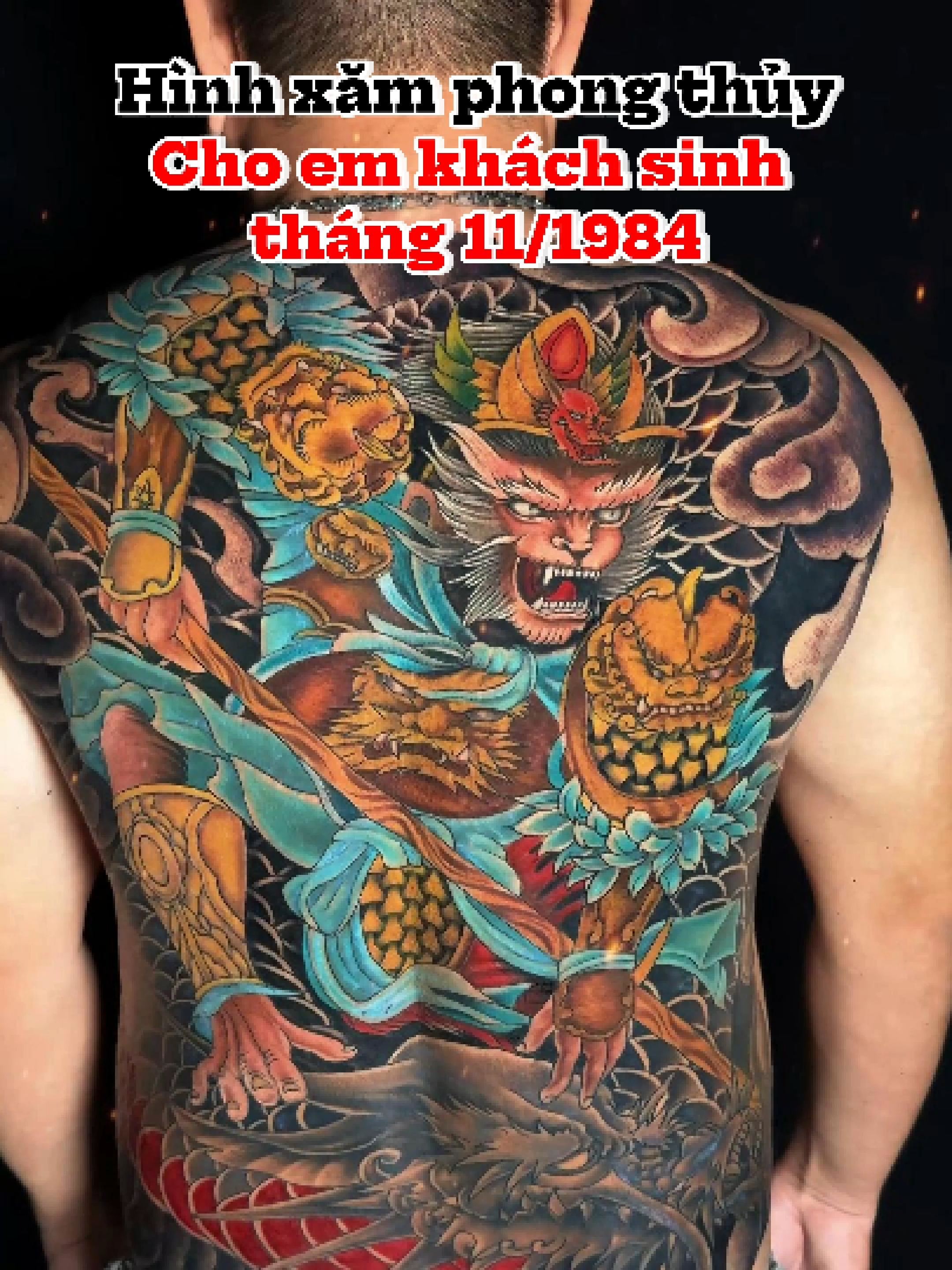 Hoàn thiện hình xăm phong thủy Ngộ Không cưỡi Rồng cho em khách #phitrangtattoo #xamphongthuy #xamhinhnghethuat #tattoo