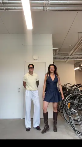 @Nannaxddd almost revealed her 🦪  #wlw #wlwcouple #femme4masc #masc #femme #OOTD #outfit #couple #dancingcouples #dance #couplegoals #aquamarine #Summer #denim #denimdress #lacoste #preppy #oldmoney 
