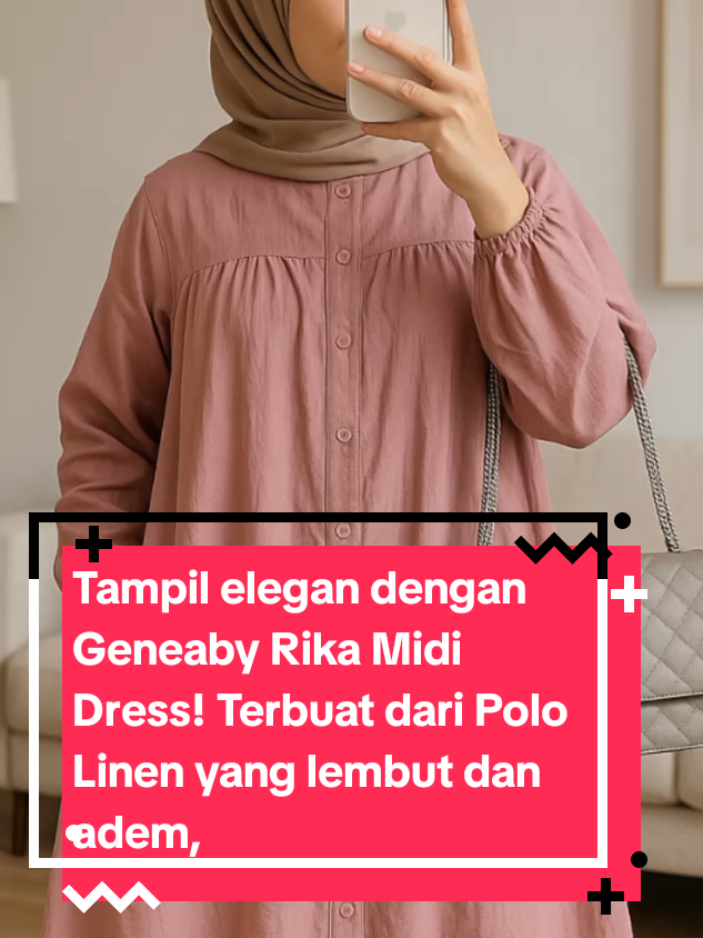 gamis 2025 trend terbaru gamis elegan simple mewah Tampil elegan dengan Geneaby Rika Midi Dress! Terbuat dari Polo Linen yang lembut dan adem, dress ini dilengkapi kancing aktif dan karet pada lengan.#gamisterbaru #gamismewah #gamiselegan #gamismuslimah #bajugamis #gamiskekinian #gamisadem #dres #gamislinen 