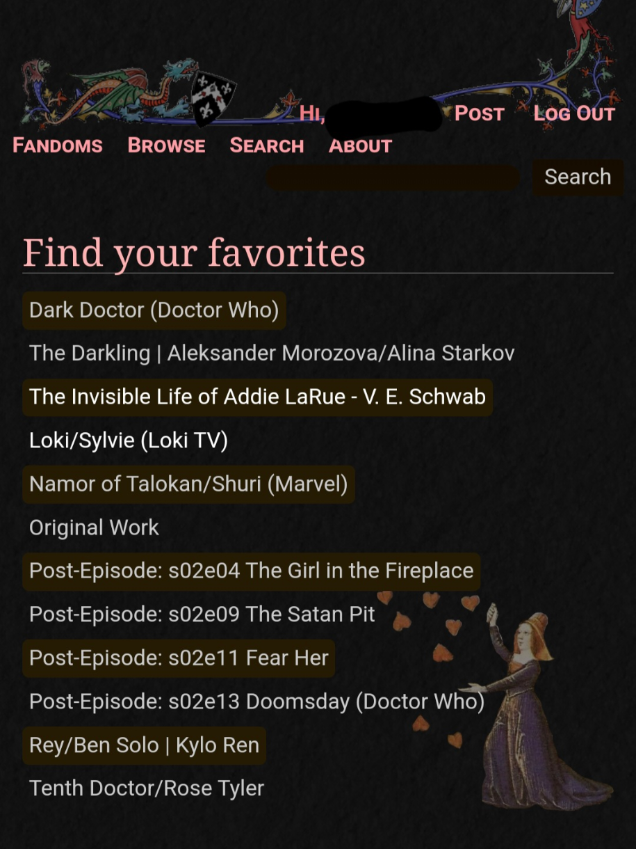 medieval ao3 skin... save me medieval ao3 skin (memorizingthedigitsofpi on Reddit i owe you cake) 👉 light/original here: https://github.com/memorizingthedigitsofpi/medieval-times-AO3-skin & dark mode here: https://x.com/radicalreylo/status/1941141969616654809?t=k5muvcWUqwCey2LHdJ85NA&s=19  #ao3 #fanfic #archiveofourown #bardcore #reylo #timepetals 