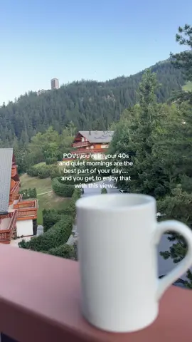 I live for slow mornings, and with this view.. I’m in heaven. #slowmornings #summervibes #summervlog #switzerland #cransmontana 