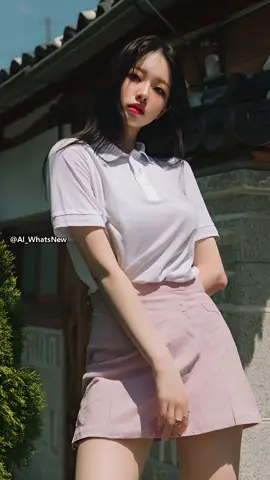 담백청순🌿 따사로운 햇살 아래, 폴로티+핑크 스커트의 단아한 매력✨ Neat charm in soft sunlight with polo & pastel pink #청순데일리룩 #PoloMood #ピンクスカート女子 #áocổbẻnữtính #modaleve #LookSuave