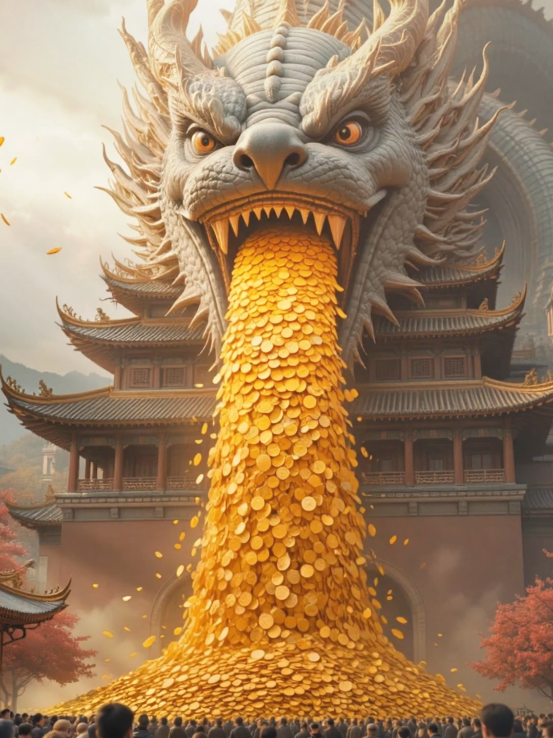 🐉💰무지막지하게 금화를 쏟아내는 용!✨🏆 A mighty dragon unleashes an unstoppable torrent of financial luck! #금전운 #재물운 #gold #wealth #fortune