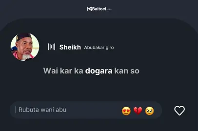 So, kar ka dogara kan so 💔🥹 #sheikh #sheikhabubakargiro #waikarkadogarakanso #hausalyrics #foryou💗✨ #arewatiktok #hausatiktok #anatare #gfresh 