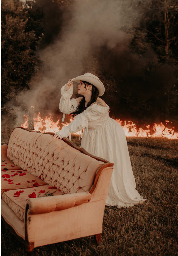 Replying to @Ashlie | Creative Photographer the results are FIREEE 😍 disclaimer: these pieces were gross beyond repair, and are in couch heaven now lol. also, i had multiple people on site who knew what they were doing to keep everyone safe, one with firefighter knowledge! only a small patch of grass was burnt where we do bonfires regularly anyway 🫶🏻 #photography#photoshoot#ohio#ohiophotographer#travel#travelphotographer#fyp#destinationphotographer #vintage 