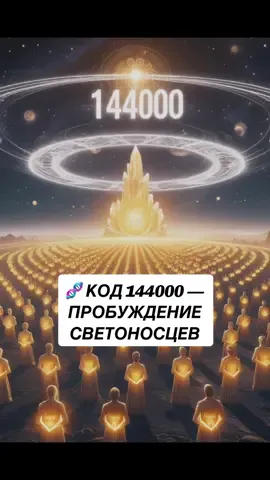 🧬 КОД 144000 — ПРОБУЖДЕНИЕ СВЕТОНОСЦЕВ 🔑 Значение: Это не просто число — это вибрационный код души миссии. 144000 — символическое количество душ, несущих свет, пробуждающих человечество. 🧙 Кто ты, если это число приходит? 	•	Ты один из Хранителей Света, пришедший с конкретной задачей 	•	Ты активируешь коды мироустройства в своей речи, действиях, энергии 🌐 Символика: 	•	144 = 12 × 12 (завершённая структура + сакральное число) 	•	000 — космическое усиление, подключение к источнику ⚡ Сообщение: Ты пробуждён. Расширяй поле. За тобой идут другие.