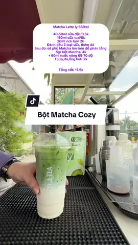 Chia sẻ cách pha Matcha Latte Cozy tại nhà rất đơn giản và cách tính cốt, mọi người tham khảo ạ #congthucphache #dungcuphache #matcha #matchacozy #matchalatte 