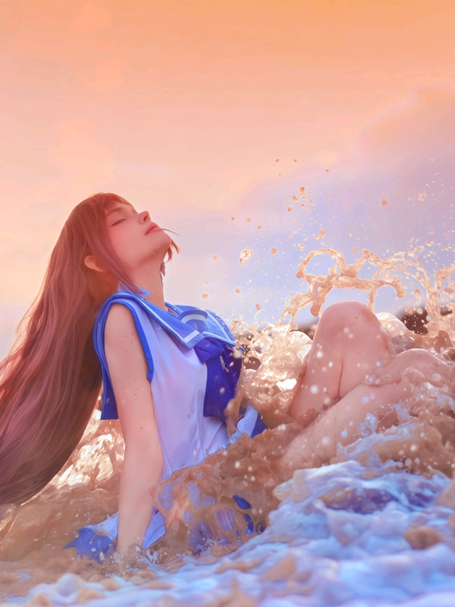 Manaka Mukaido from Nagi no Asu Kara os recomiendo mucho este anime 🥹🌊 #manakamukaido #naginoasukara #manakacosplay #summercosplay #naginoasukaracosplay 