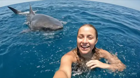 I met him in the ocean, and somehow… we just understood each other 🦈❤️   No fear. No danger. Just gentleness and trust.   Some bonds are beyond explanation. #SharkBond #OceanConnection #GentleGiants #UnexpectedFriendship #DeepSeaMagic #SharkLove #AImagic #SurrealRealism #ViralMoment #tiktokai 