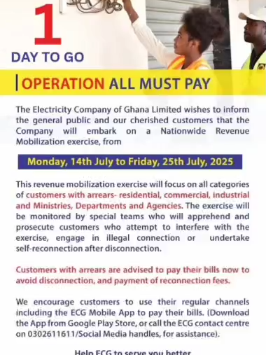 1 DAY TO GO OPERATION ALL MUST PAY