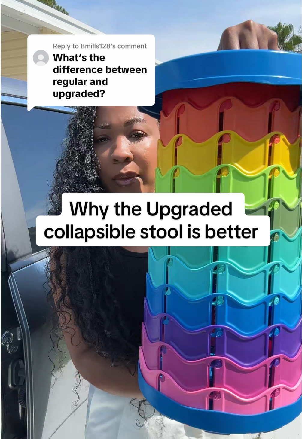 Replying to @Bmills128 They’ve made little tweaks so you can enjoy the collapsible stool even more! #stool #outsidechairs #collapsiblestool #chairs #outsidestool #tiktokshopcreatorpicks #foldablechair 