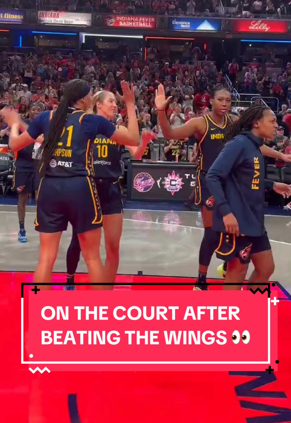 walk on the court after a huge win over the Wings 👏  #indianafever #WNBA 