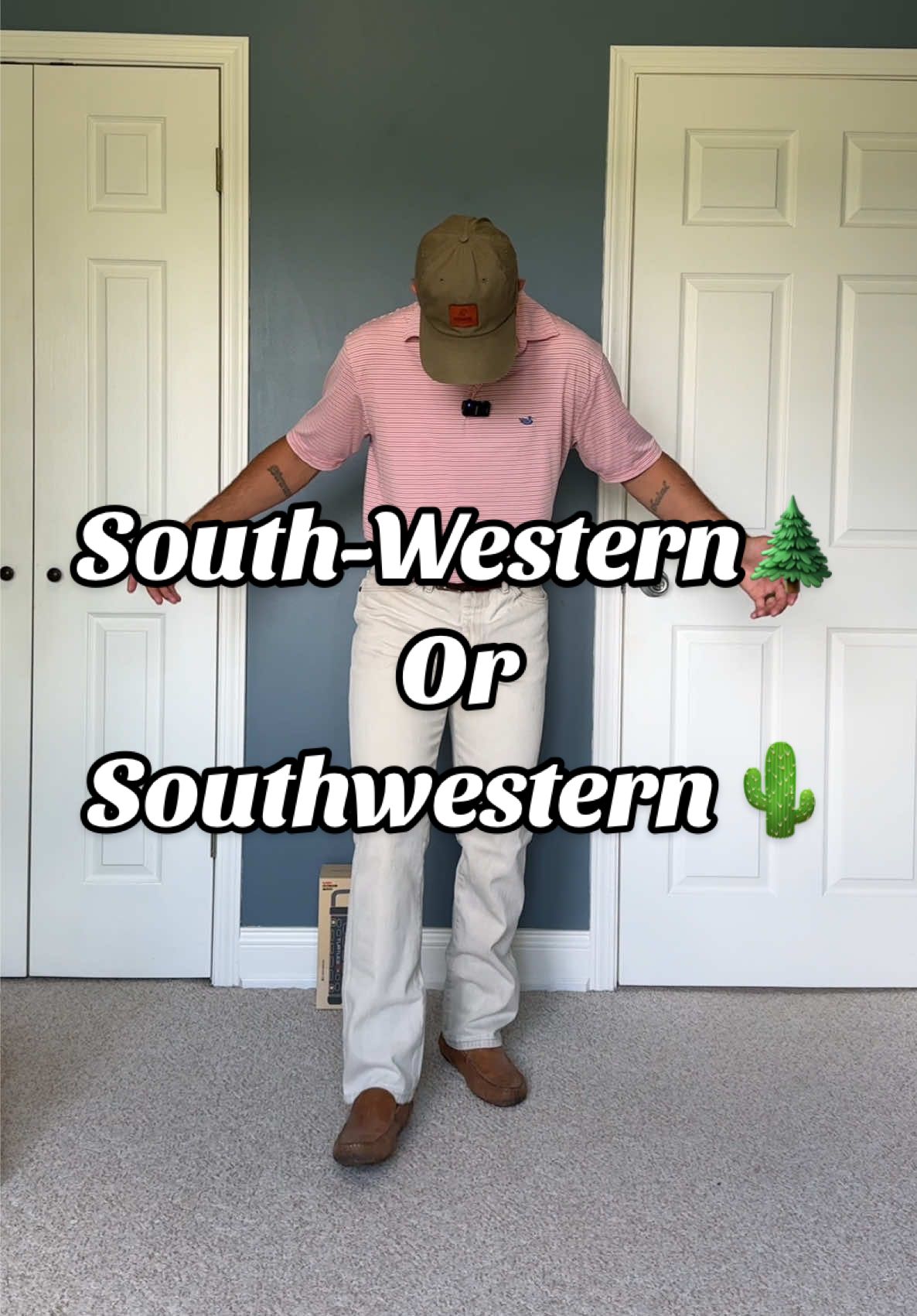 Is this considered South-Western rather than Southwestern? What do yall think of these looks? • • Shirt @Southern Marsh Collection  Cap @GUNNER  Boots @DanPostBootsCo  Jeans @Wrangler  Loafers @Sperry Socks @Brown Dog Hosiery  Belt @Eddie Bauer  #Fyp #foryoupage #mensfashion #westernfashion #southernfashion #southernstyle #mensfashion #cowboy #gentlemen #dad 