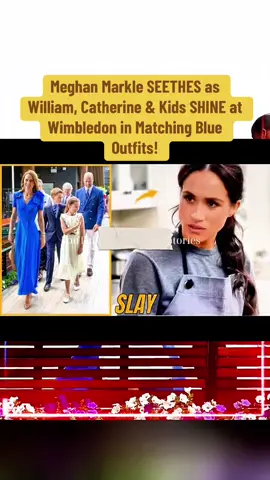 Meghan Markle SEETHES as William, Catherine & Kids SHINE at Wimbledon in Matching Blue Outfits! #princeharry #meghanmarkle #royalfamily #unitedstates #viral_video #fyp #royalnews 