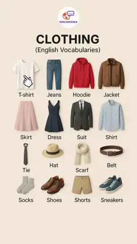 👕 ¿No sabes cómo se dice “falda” o “zapatillas” en inglés? 📘 Aprende +2000 palabras con mi ebook: vocabulario, pronunciación y ejercicios. 📥 ¡Descárgalo ahora! Link en bio. #vocabularioingles #inglesfacil #ropaeningles #aprenderingles #ebookingles #AprenderInglés #fraseseninglés #InglésFácil #inglésdesdecero #vocabulary 