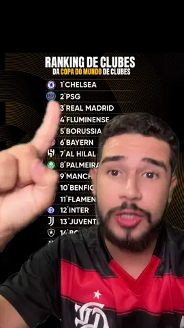 Ranking da fifa dos melhores clubes do mundo #mundialdeclubes #chelsea #psg #fluminense #palmeiras #flamengo 