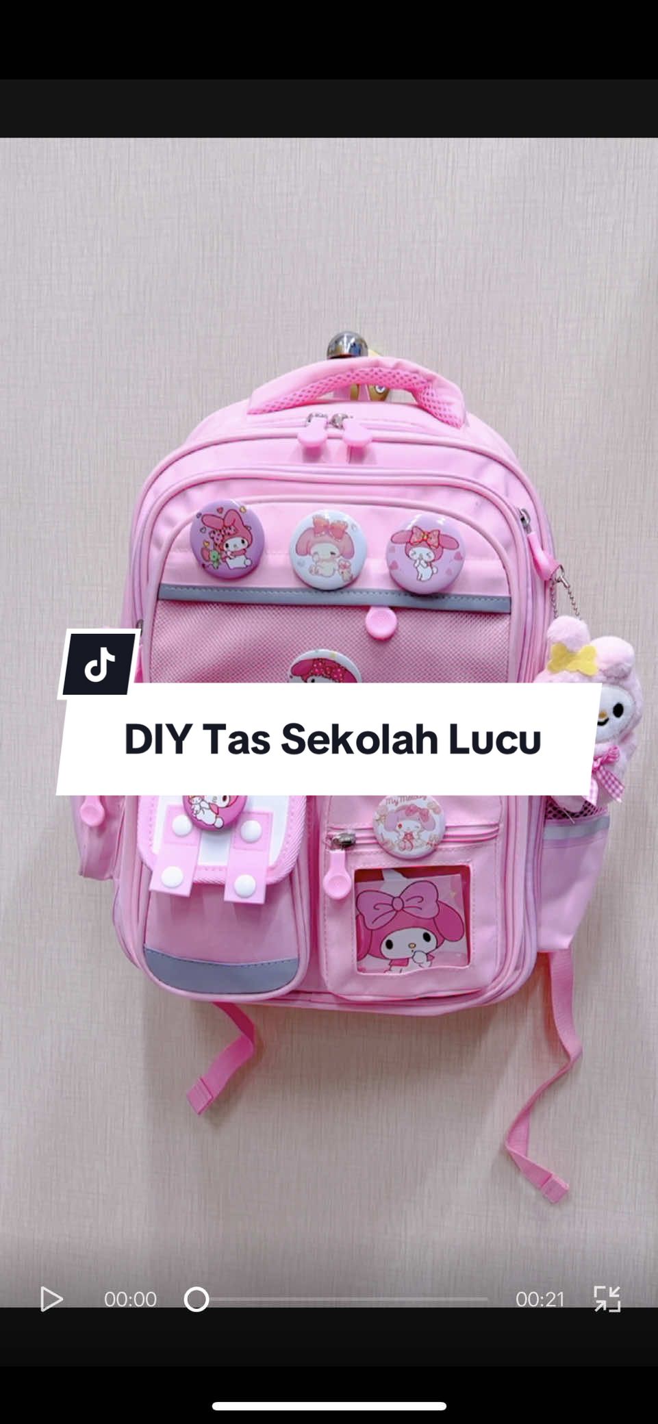 Tas pink + aksesoris melody lucu = PERFEKTOOO 😍🎒🩷 #tas #tassekolah #ransel #ranselsekolah #ranselanak #tasmelody 
