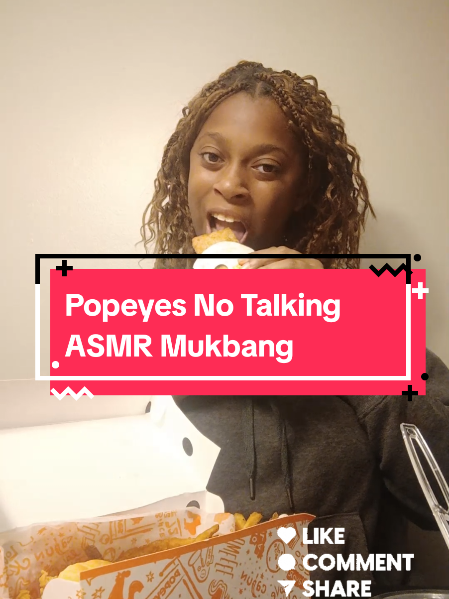 This was good! Did you enjoy the no talking asmr mukbang? Let me know if you want more of these down in the comment section below.  Road to 200? We're almost at 150. Can we get 1k before my birthday in 2 weeks? 🥰  #foodasmr, #notalking, #mukbang, #asmrfood, #eatingsounds#foodasmr, #notalking, #mukbang, #asmrfood, #eatingsounds #Foodie #foodietiktok#smallcreator #fypシ゚viral  #fyp #mukbangeatingshow #popeyes #popeye#popeyes#fastfood 