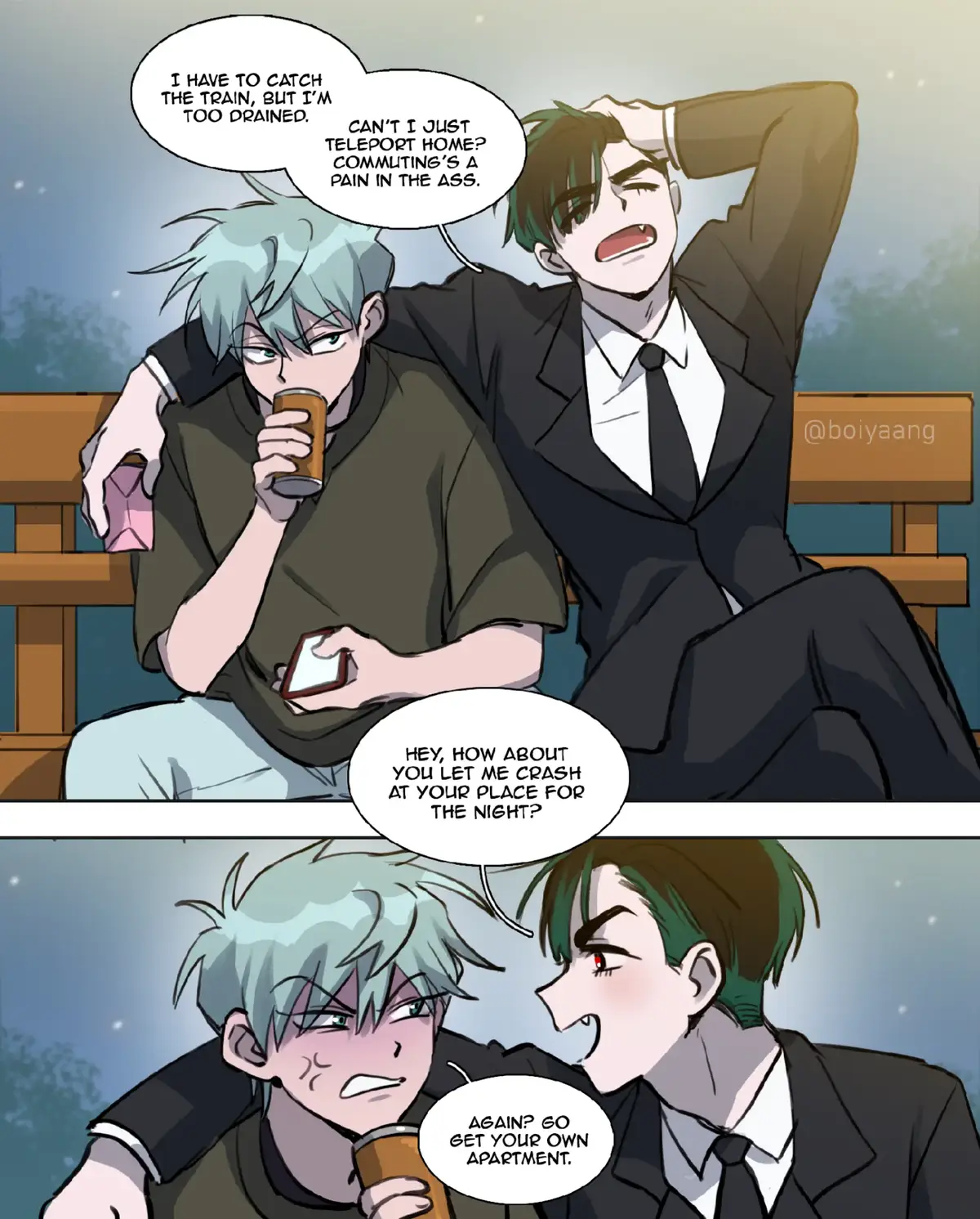 Adult, working IvanTill FLUFF mini comic It's a timeskip of their school AU See? I'm not allergic to happiness afterall! #ivantill #alienstage #ivti #fluff #alnst 