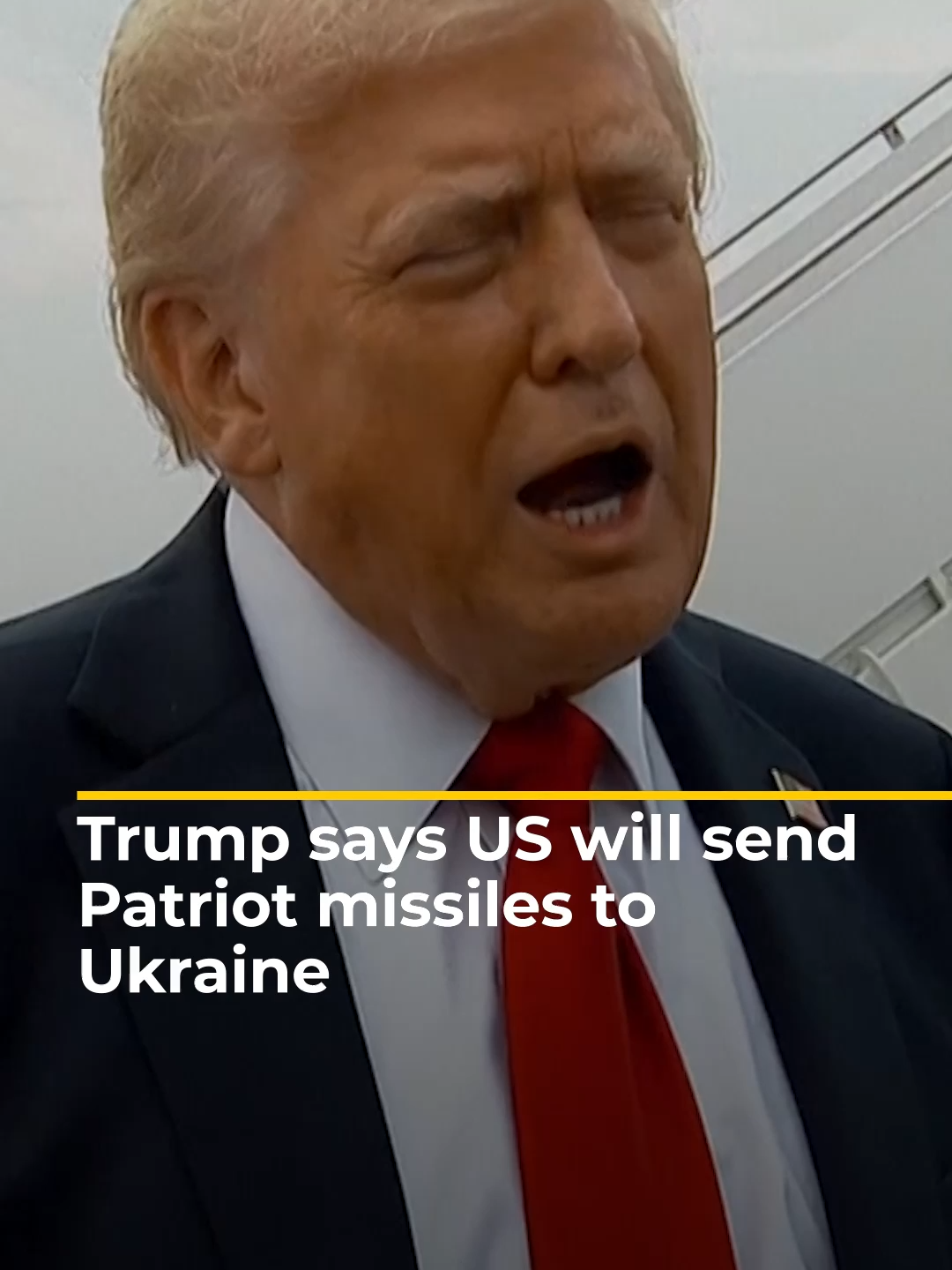 US President Donald Trump says he'll send Patriot missiles to Ukraine, telling reporters that they’re needed because Russia’s president “talks nice but then he bombs everybody in the evening.” #news