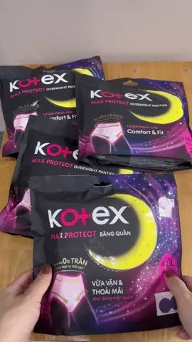 Combo 8 gói Băng Vệ Sinh Kotex ban đêm dạng quần cỡ M/L không lo tràn thấm #kotex #bvs #kotexquan #kotexbandem 