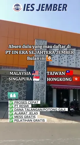 Mau kerja di luar negeri tapi bingung prosesnya gimana? Yuk hubungi PT IES Jember ajaa.. Kami akan bantu dari proses sampai terbang ke negara tujuan.. ✈️✈️ Konsultasi dan Pendaftaran :  WA +62 895-3338-00040 #ptiesjember #iesjember #iinerasejahtera #penyalurtenagakerja #tkwresmi #tkwtaiwan #tkwhongkong #tkwtaiwan #tkwhongkong🇮🇩🇭🇰 #cpmindonesia #cpmi #bp2mi  #disnaker #disnakertrans #kemnakertrans
