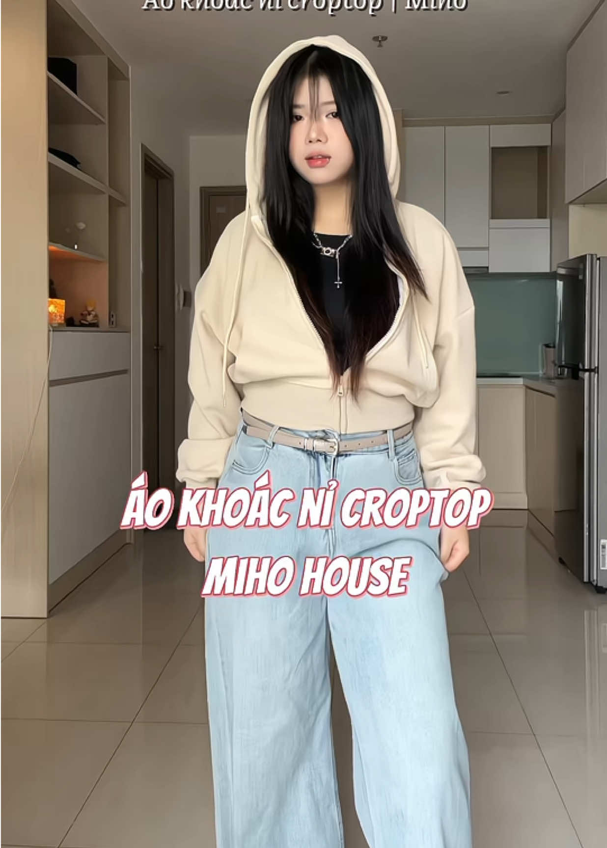 Áo hoodie zip dáng croptop #mihohouse ✨ #mochei 