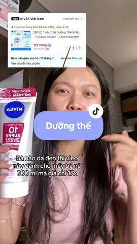 Em này siêu hot luôn, bà nào thấy deal thì tranh thủ săn nha #quyenthaydoi #salegiuathang #TikTokFinds #rv #xh #duongthe #duongthetrangda #nivea #nivea150xvitaminc 