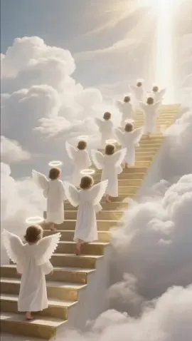 Heavenly stairs,angelic journey!#fyp #angel #heaven #kids #god #ai #aiart 