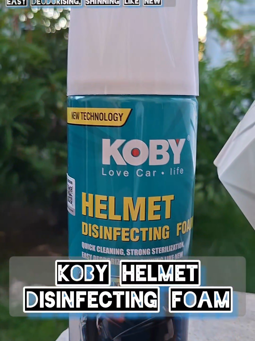 Koby Helmet 450ml Disinfecting Foam cleaner para sa mabilisang pagblilinis ng helmet ma sure mabango at the same time ay anti bacterial narin. #koby #kobyhelmetdisinfectant #helmetcleaner #helmetcleaning #rider #mcrider #mcdeliveryrider #motor #motorcycle #otomotovlog 