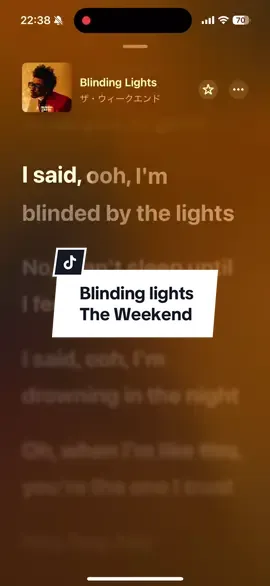 I said, ooh, I’m blinded by the lights ✨#fyp #viralsongtiktok #lyricsvideo #theweekend #blindinglights 
